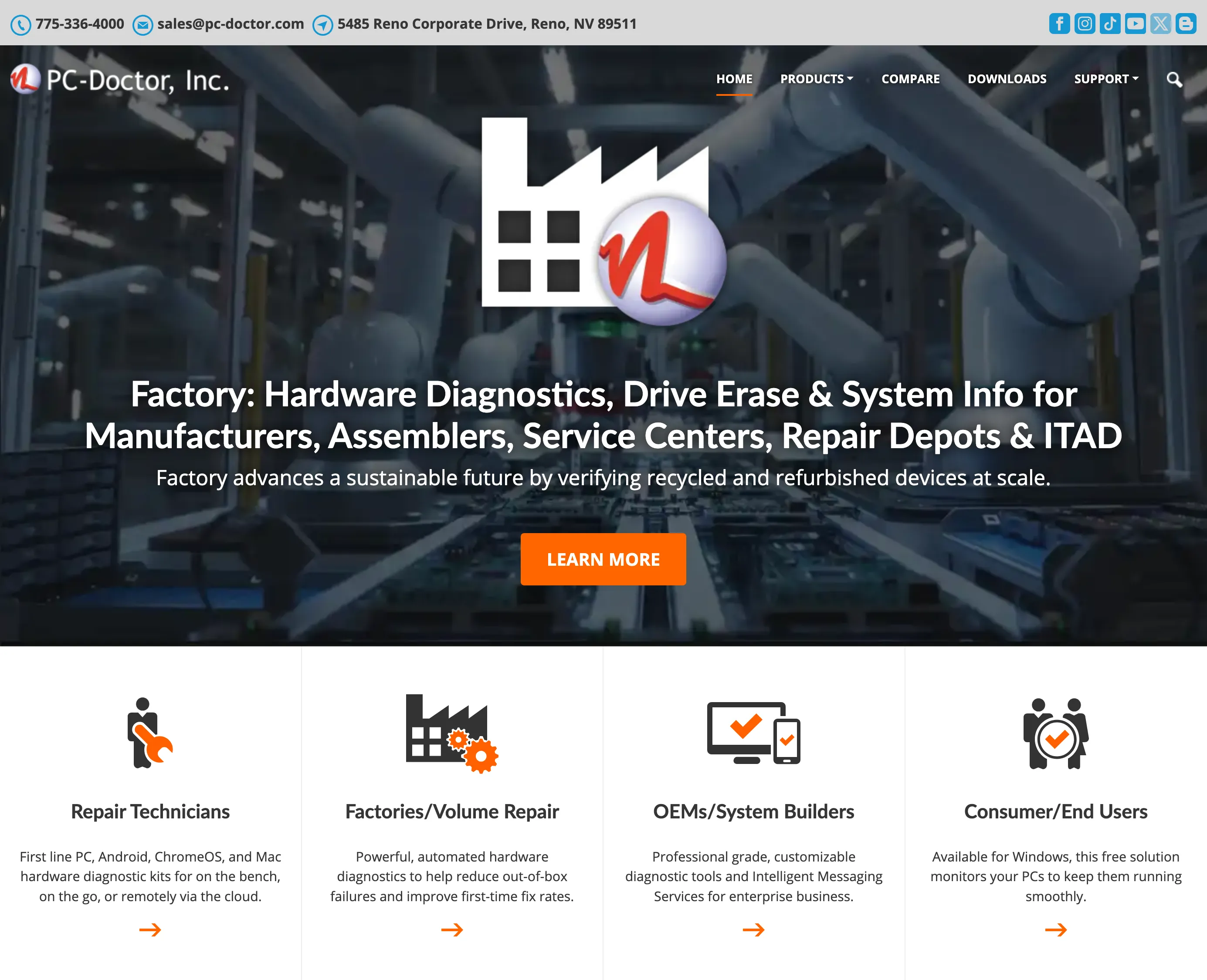 PC-Doctor corporate website