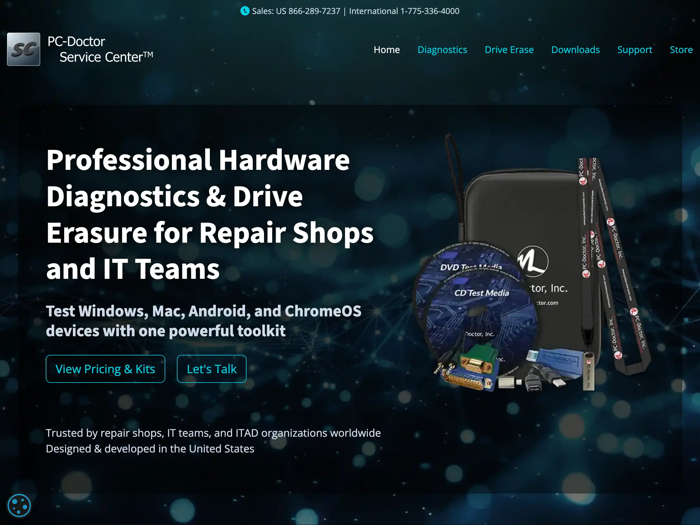 PC-Doctor Service Center website and ecommerce experience